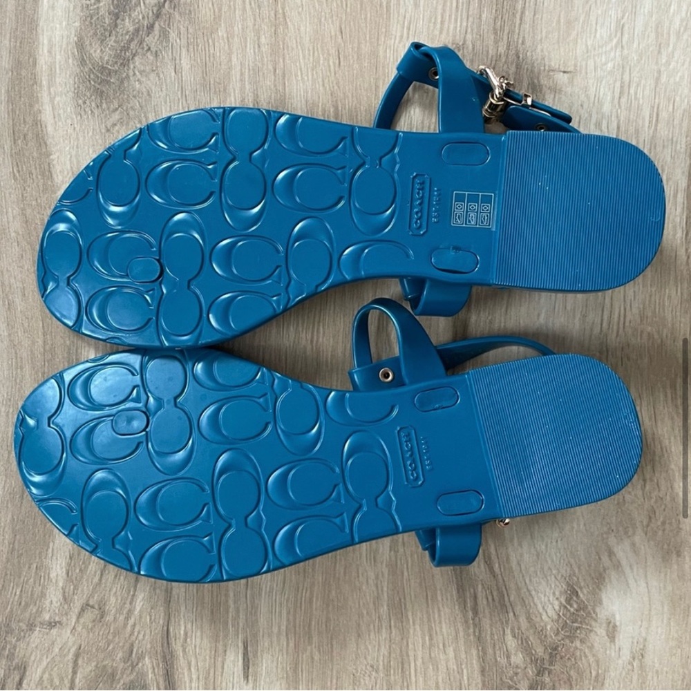 ✨ Coach Pier Jelly Thong Sandals with Buckle Ankle Strap